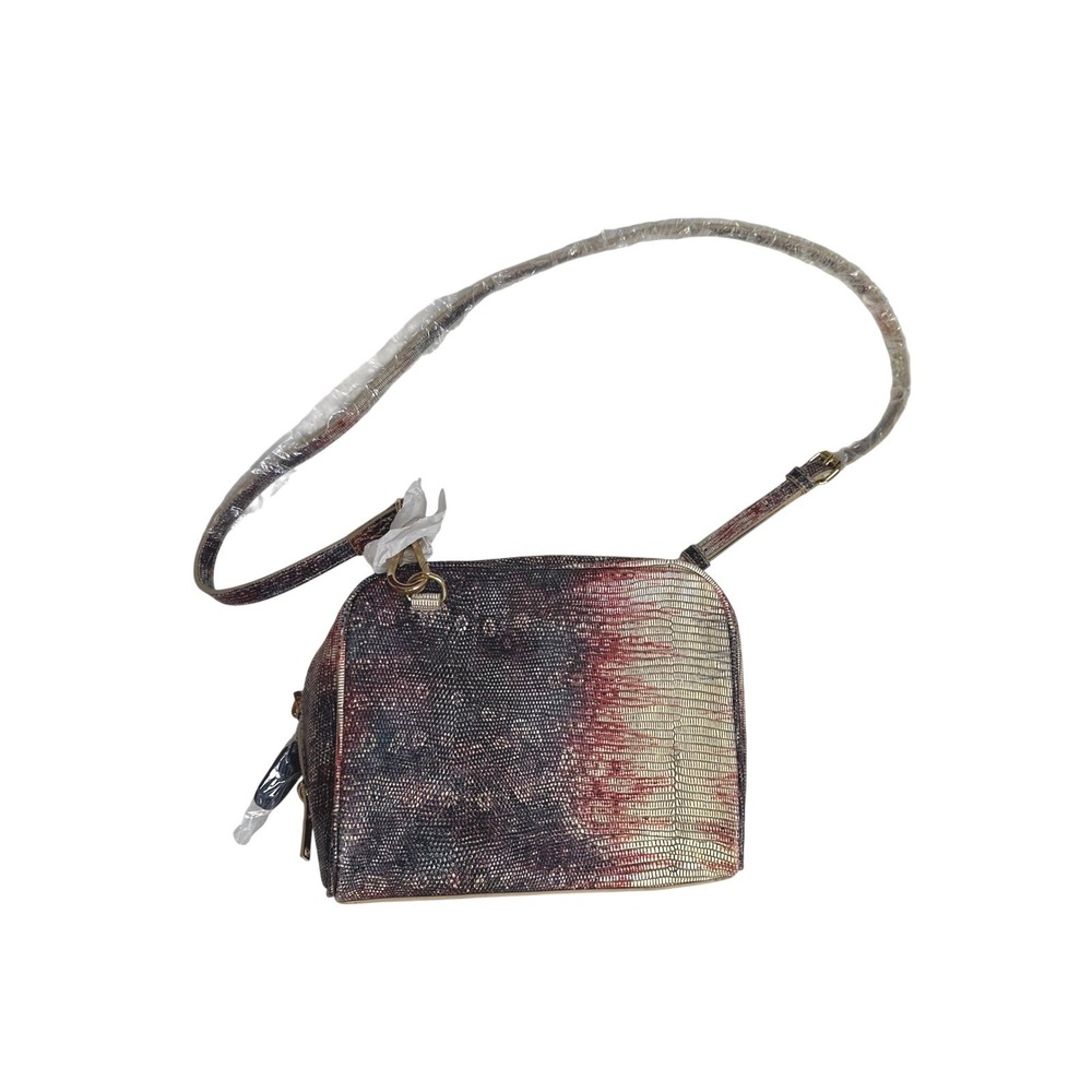 LOGO by‎ Lori Goldstein Embossed Crossbody Handbag Purse Genuine Leather
